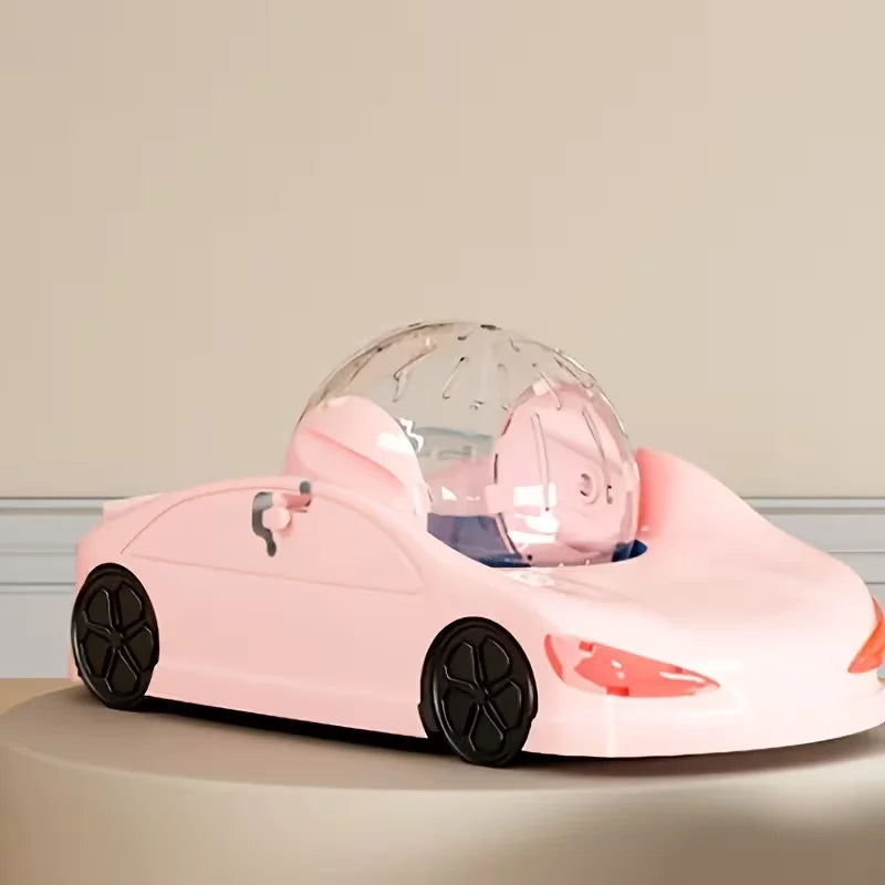 A super sized pet sports car toy with rolling balls - an interactive plastic running wheel suitable for hamster pets, including