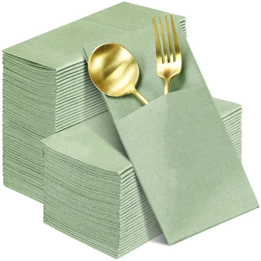 120 Pcs Sage Green Napkins 2 Ply 16x16 Sage Green Linen Feel Napkins Disposable Soft Linen Dinner Wedding Guest Hand Towels for