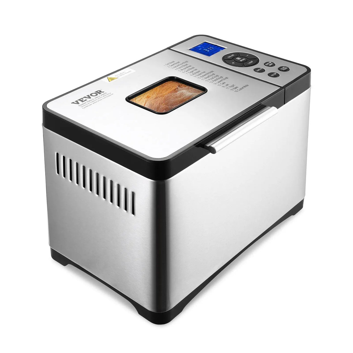 19-in-1 Bread Maker Nonstick Ceramic Pan 650W Automatic Breadmaker with Gluten Free Setting Digital Programmable for Home