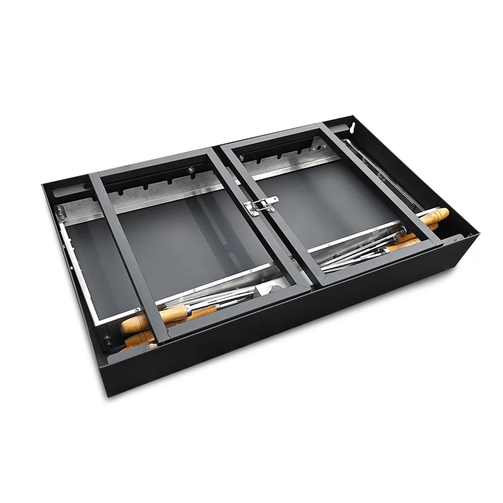 HDWYSY.COM Portable Charcoal Grill Stainless Steel With Rotating Skewers