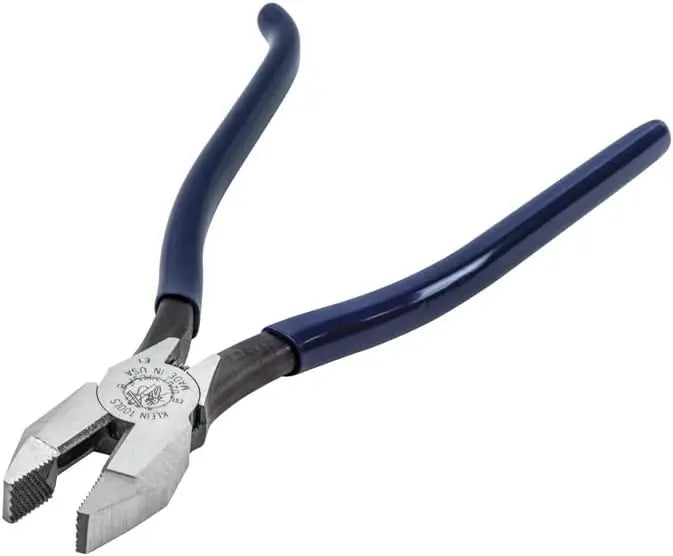 Heavy-duty Ironworker Pliers with Spring Loaded Side Cutters, Twists and Cuts Annealed Rebar Tie Wire, Knurled Jaws, 9-Inch Long