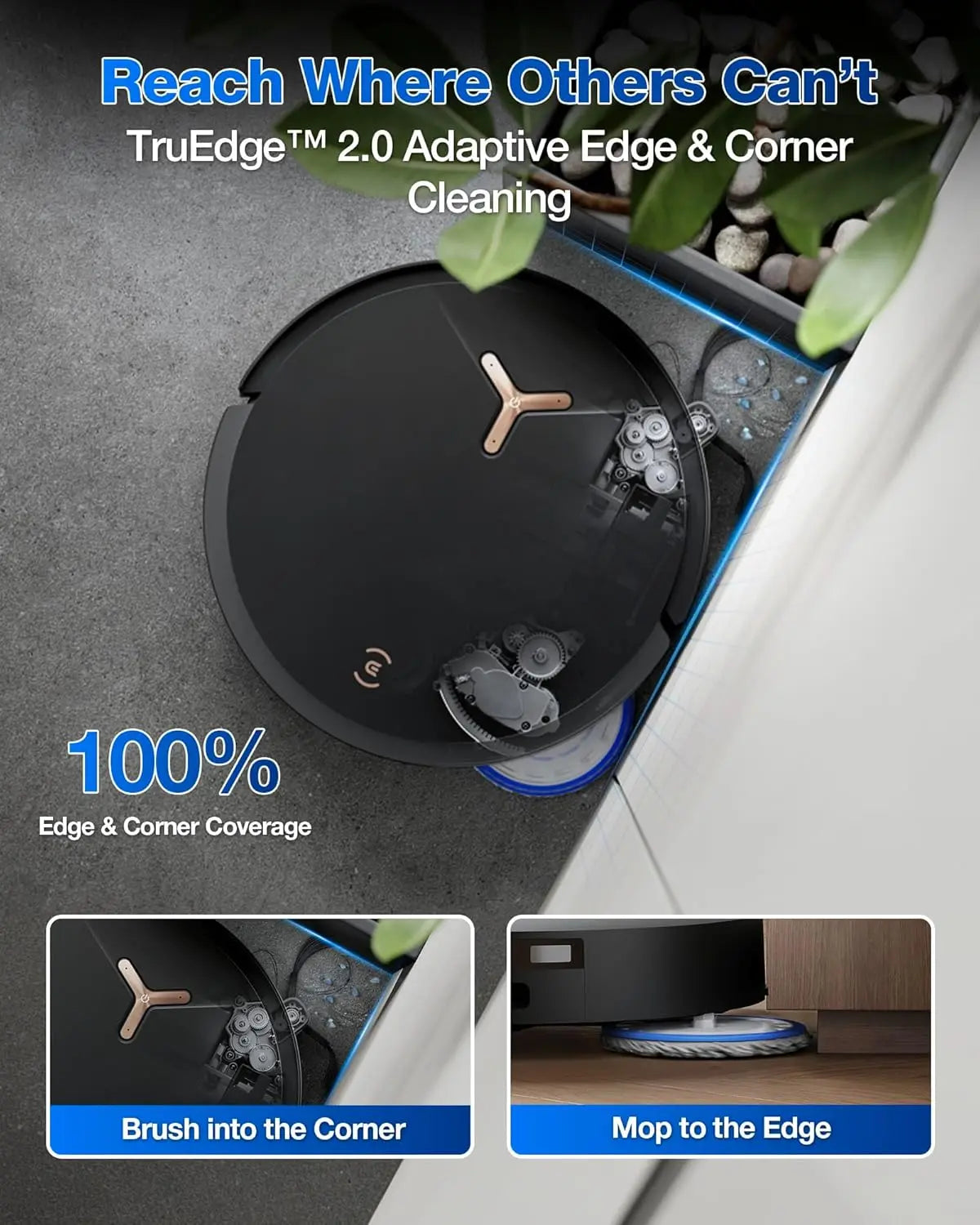 Robot Vacuum and Mop, 18,500Pa Suction, 18mm Auto-Lift,3.0 Obstacle Avoidance, Auto Hot Water Mop Wash/Dry/Refill, Self-Emptying