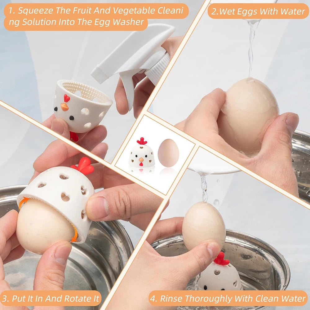 2PCS Silicone Egg Cleaner for Fresh Eggs,Egg Washer for Fresh Eggs, Reusable Cleaning Tools for Chicken Coop Accessories