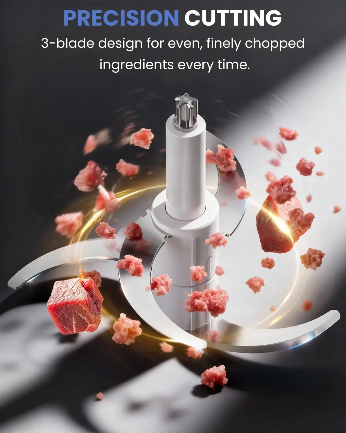 Food Processor Small, 10 Cup Food Chopper with Container, 2.3L 600W Electric Meat Grinder for Home Use, StainlSteel Mini Food