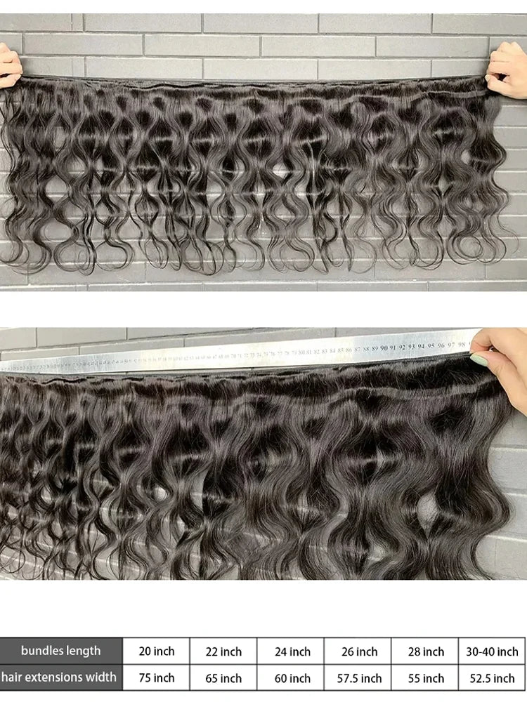 30 32 40 Inch Body Wave 3 4 Bundles Brazilian Remy 100% Unprocessed Raw Virgin Human Hair Wavy Double Bundles Weave Extensions