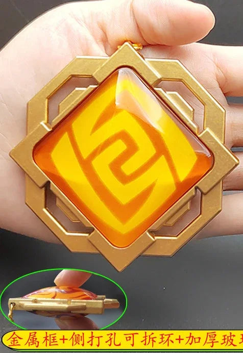 7-9cm Game Impact Vision Lnazuma Wendi Xiao Key Cosplay Chain Luminous 7 Element Weapons Eye Of Original God Toy KeyRing Pet urn