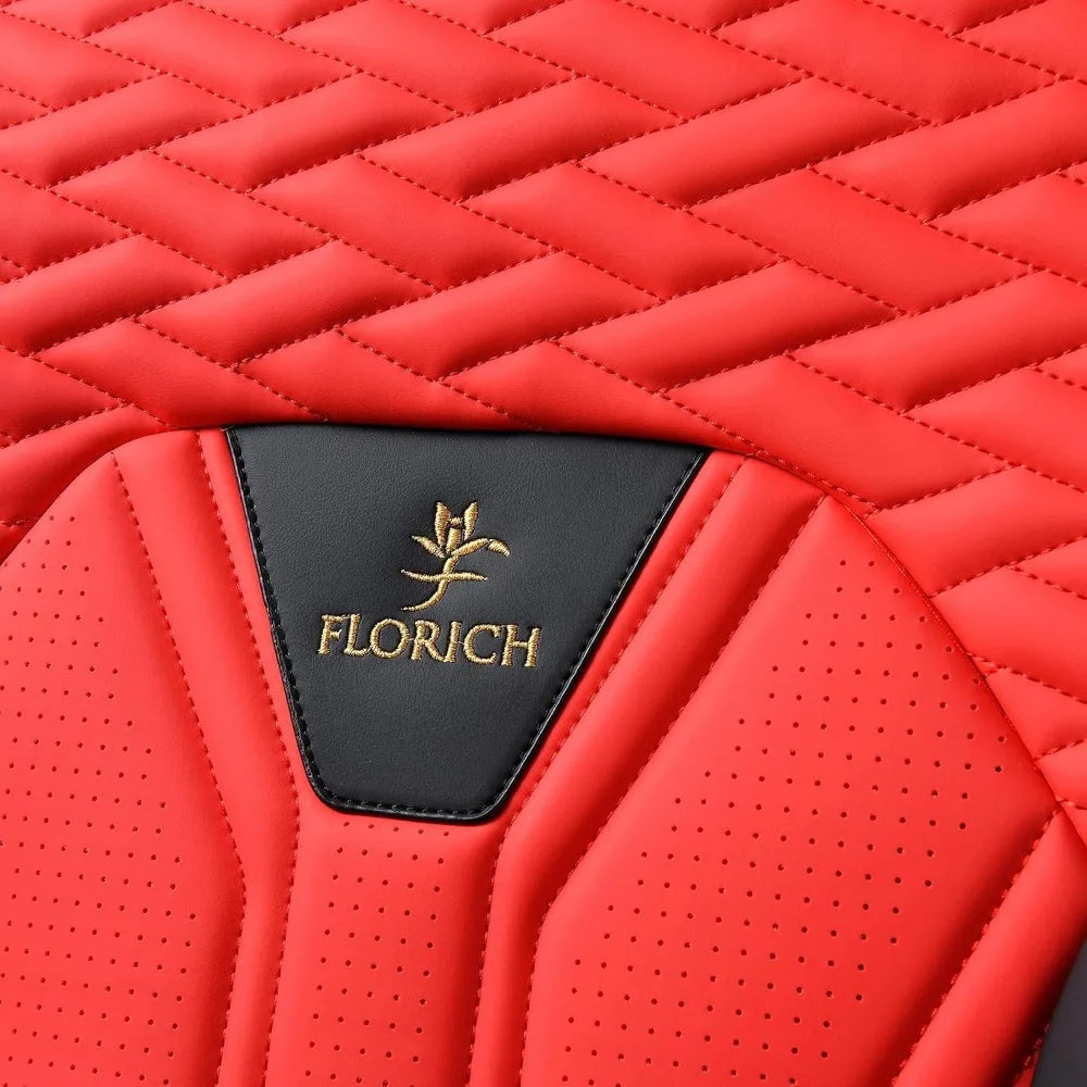 Waterproof Leather Car Seat Covers, Universal Fit for Most Vehicles, 2-Pack Black & Red