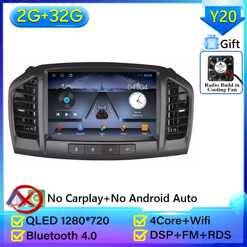 Car Radio Carplay Android 16 For Opel Insignia 2008 - 2012 For Buick Regal 2009 - 2013 Navigation GPS Stereo 4G Wifi No 2din DVD