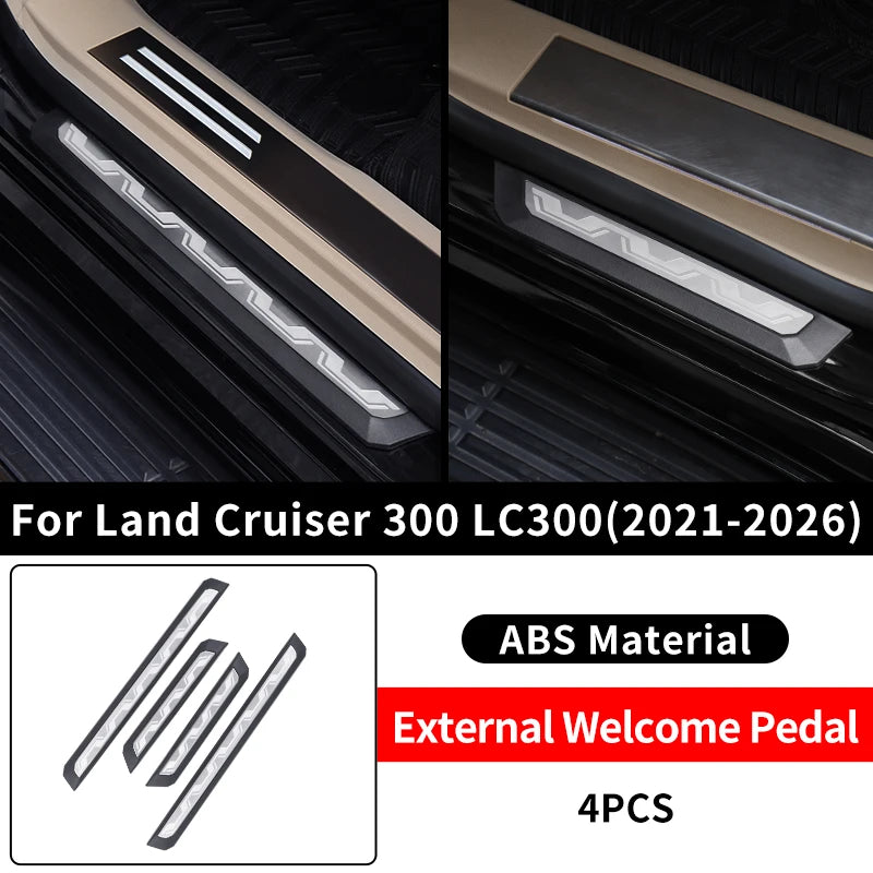 For Toyota 2021-2025 land cruiser LC300 300 Car Door Sill Protector Scuff Plate Exterior Trim Car Accessories Anti Scratch Guard