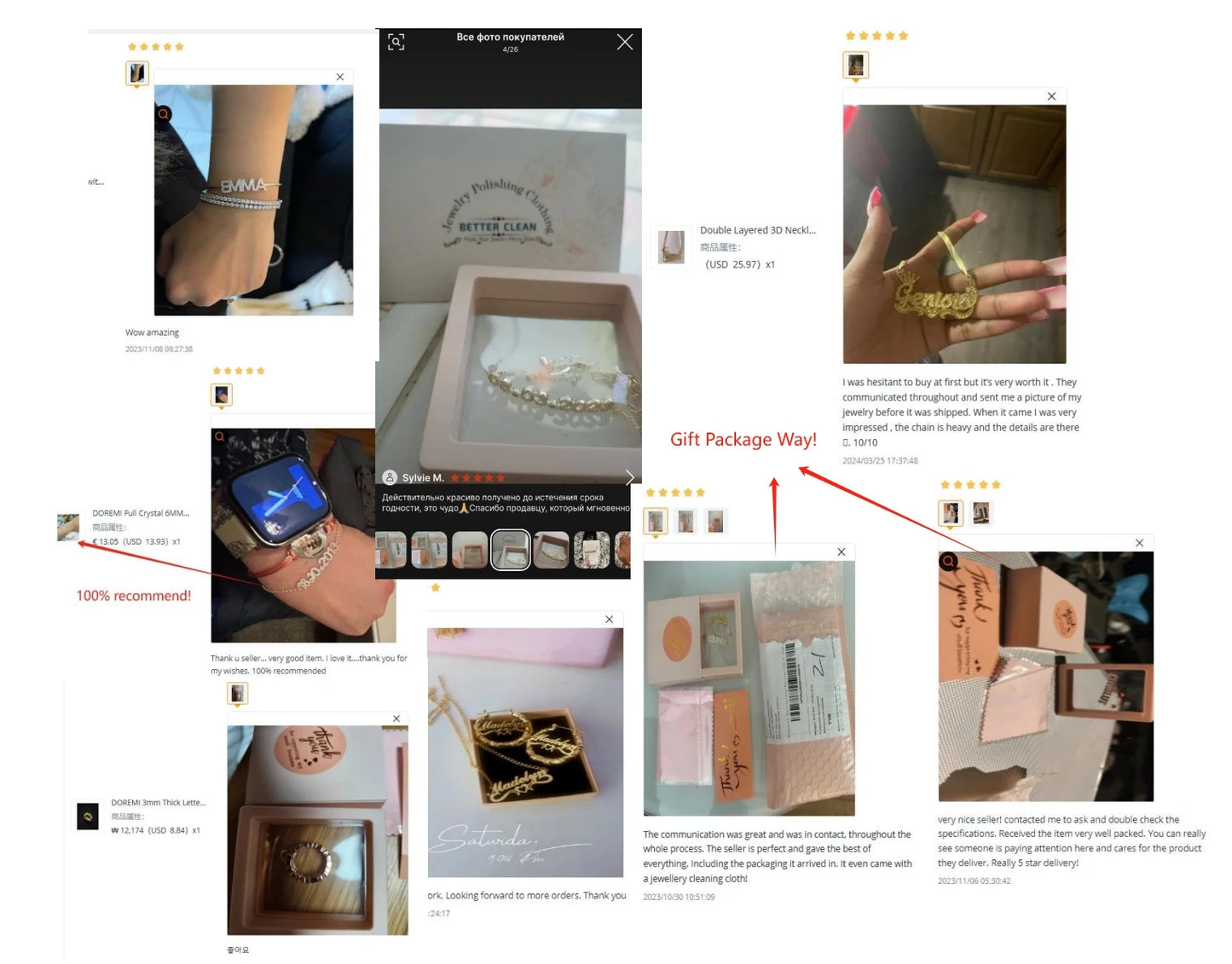 DOREMI 9mm Crystal Pendant Custom Name Pendant Necklace Personalise Zircon Letter Necklace For Women Jewelry Gift Dropshipping