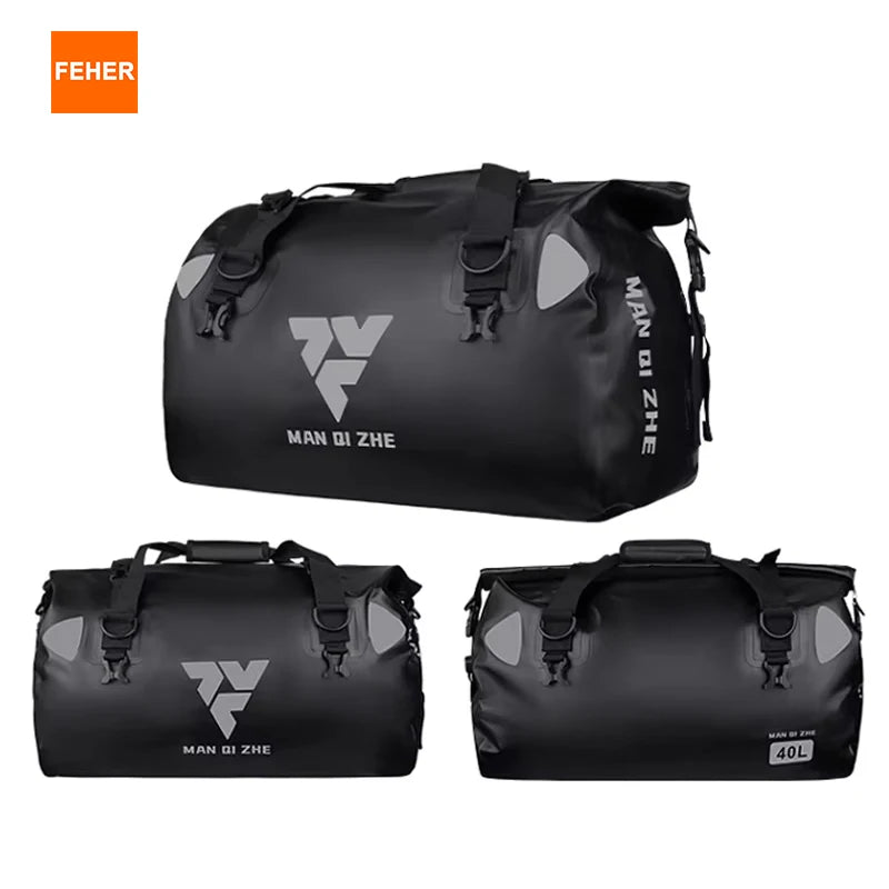 FEHER Motorcycle Tail Bag Expandable 40L & 60L Large Capacity Tear-resistant Waterproof Riding Seat Bags for Motorcycle Travel