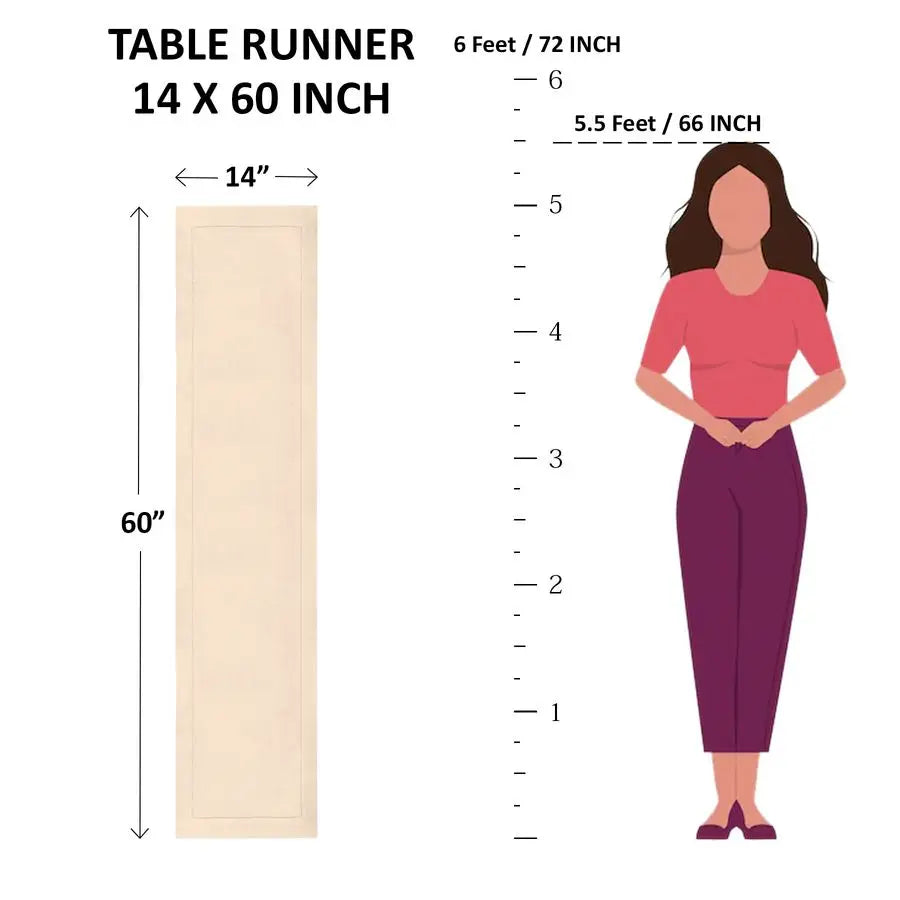 Linen White Table Runner 60 Inches Double Hemstitch, 100 Pure Linen Coffee Table Runner 14 x 60 Inch Ideal for Dresser Tables Va