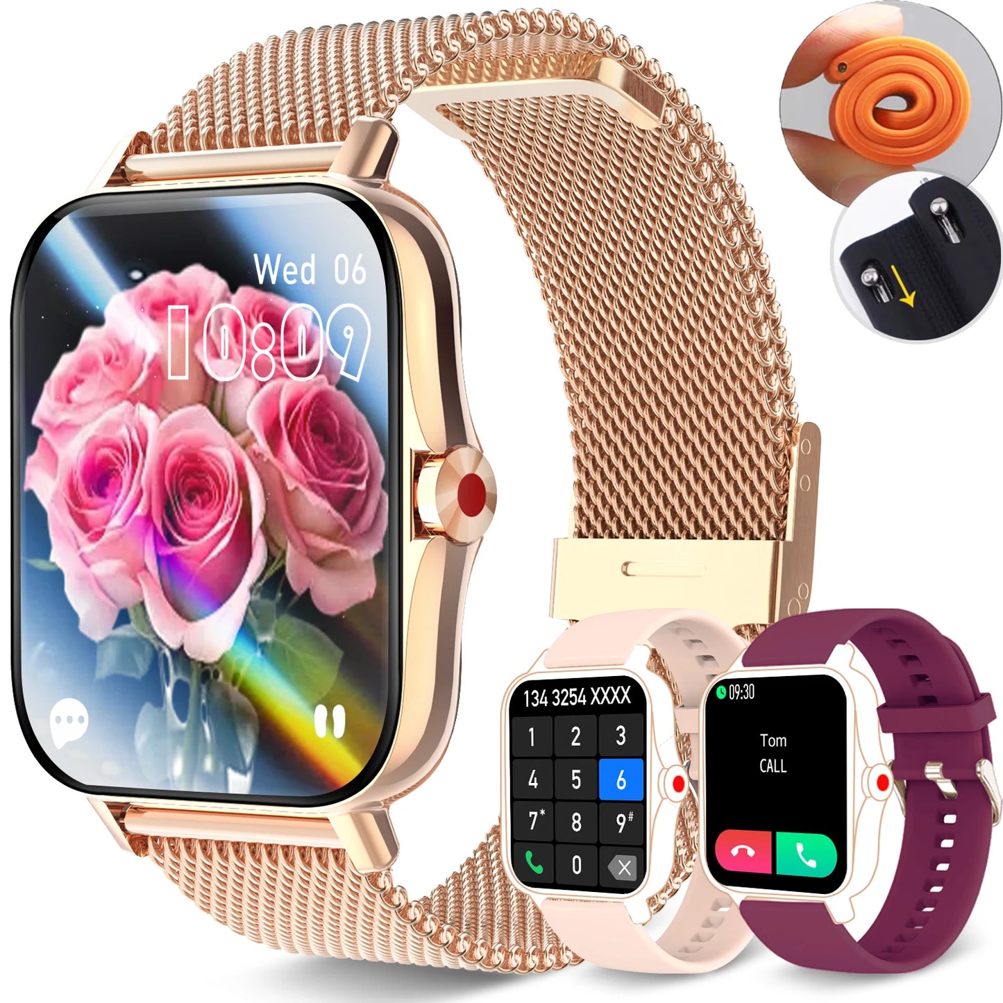 1.69" Touchscreen Smartwatch | Wireless Calls Watch, Fitness Tracker for iPhone/Android, Sports Watch, Great Gift for Family