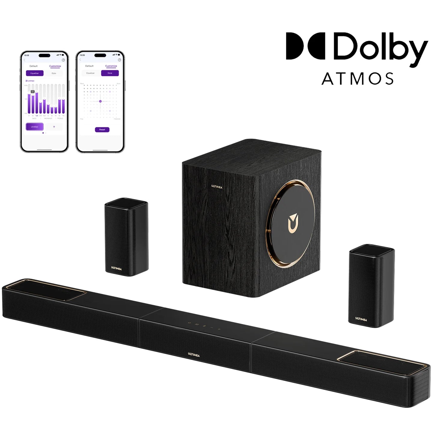 ULTIMEA Skywave X40 5.1.2ch Wireless Surround Sound System for Smart TV with Dolby Atmos, 530W Soundbar with Wireless Subwoofer