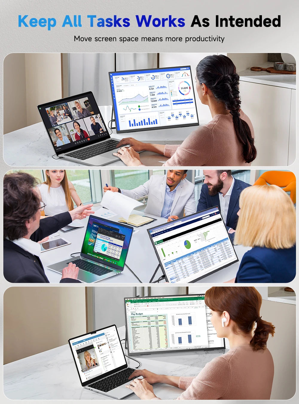 UPERFECT 24”120HZ Portable Monitor Gaming Pc Displays Laptop TV external Screen ultra-smooth For Cell phone Steamdeck MacBook