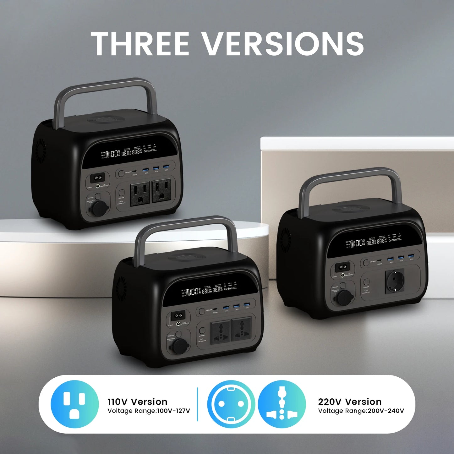 CTOLITY AP400 500W Portable Power Station 345.6Wh LiFePo4 Battery 100W 200W Solar Panel AC Charging Station Camping Equipment