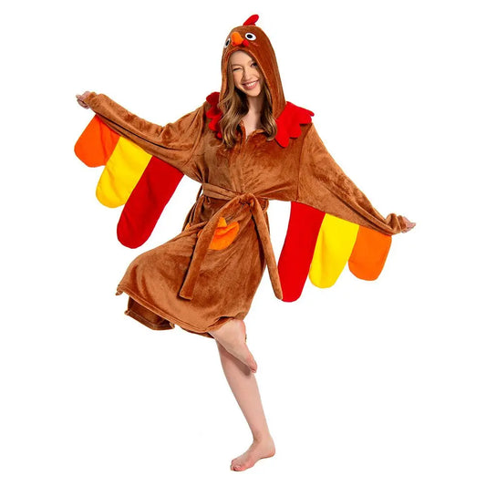 Animals Bathrobe Cartoon Soft Warm Soft Pajamas Adult Woman Onesie Hoodie Jumpsuit Sleepwear Home Clothing Cospiay Birthday Gift