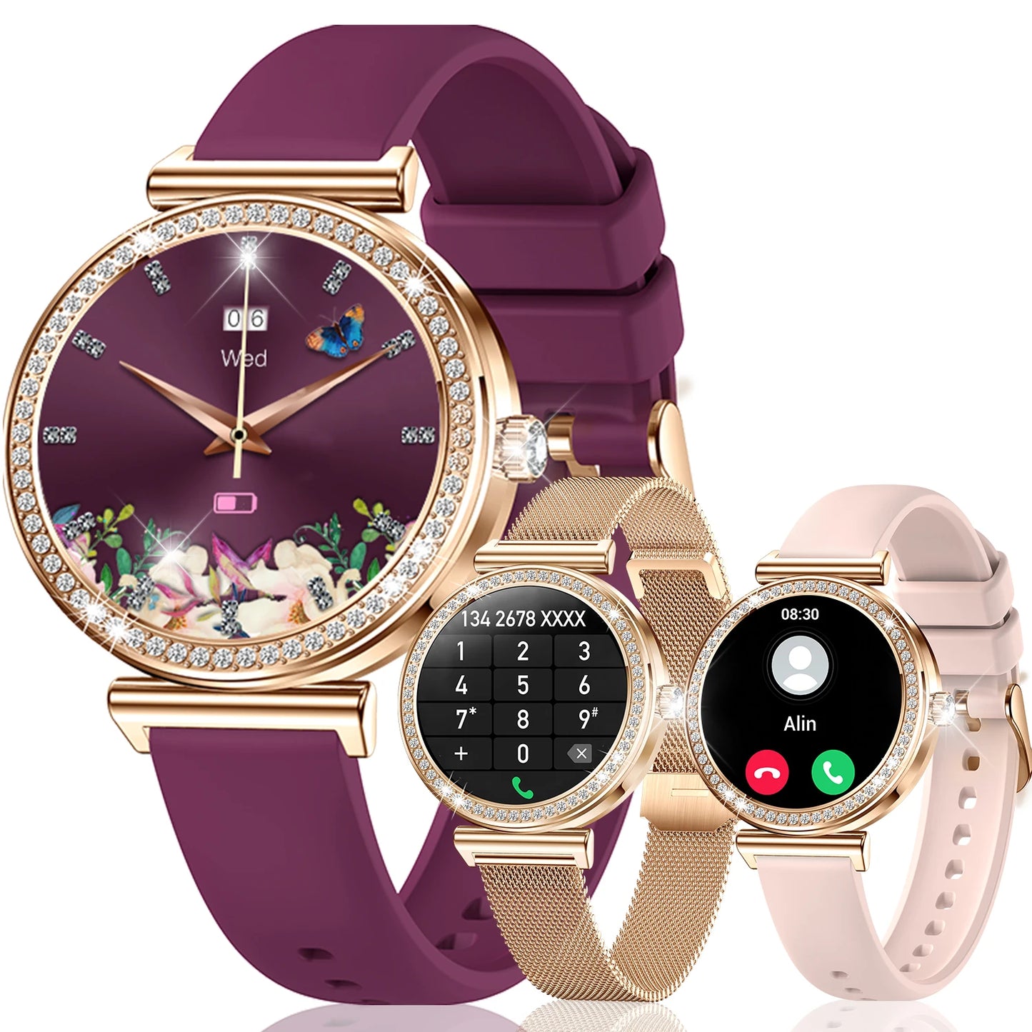 Women Smart Watch(Wireless Calls),1.29" Touchscreen Smartwatch for iPhone/Android with Sport Modes, Women Function/Perfect Gifts