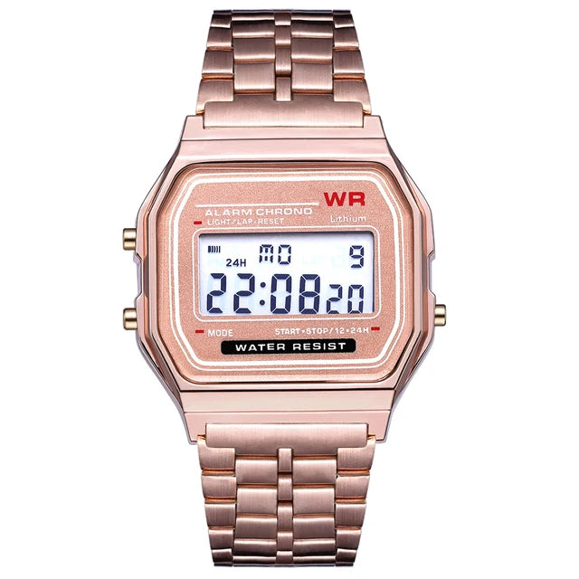 Luxury Men Stainless Steel Digital Military Armys Sport Led Waterproof Wrist Watch Clock Fashion Chronograph Wristwatch 2028