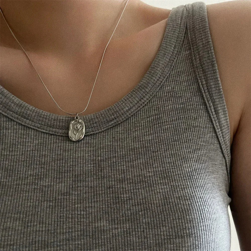 Vintage Silver-plate Geometric Exaggerated CCB Chain Necklace For Women Female Fashion Boho Artificial Pearl Y2K Jewelry Gift