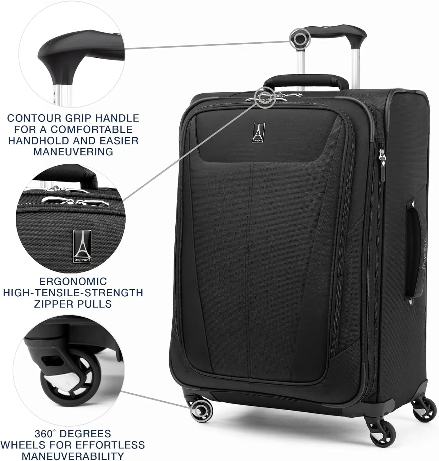 Travelpro Maxlite 5 Softside Expandable Luggage with 4 Spinner Wheels, Lightweight Suitcase, Men and Women
