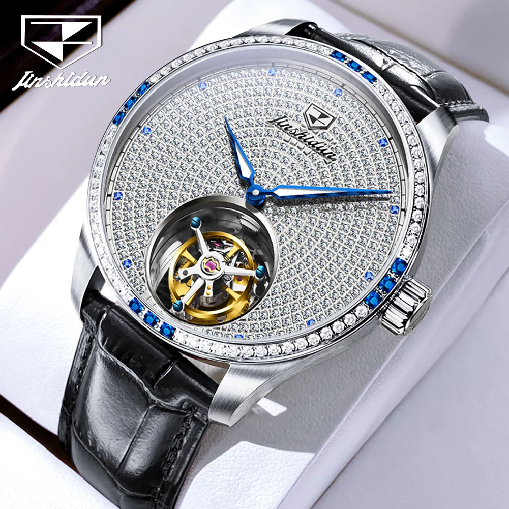 JSDUN High Quality Men Watch Tourbillon Movement Automatic Mechanical Watch Waterproof Luminous Original Luxury Male Wristwatch