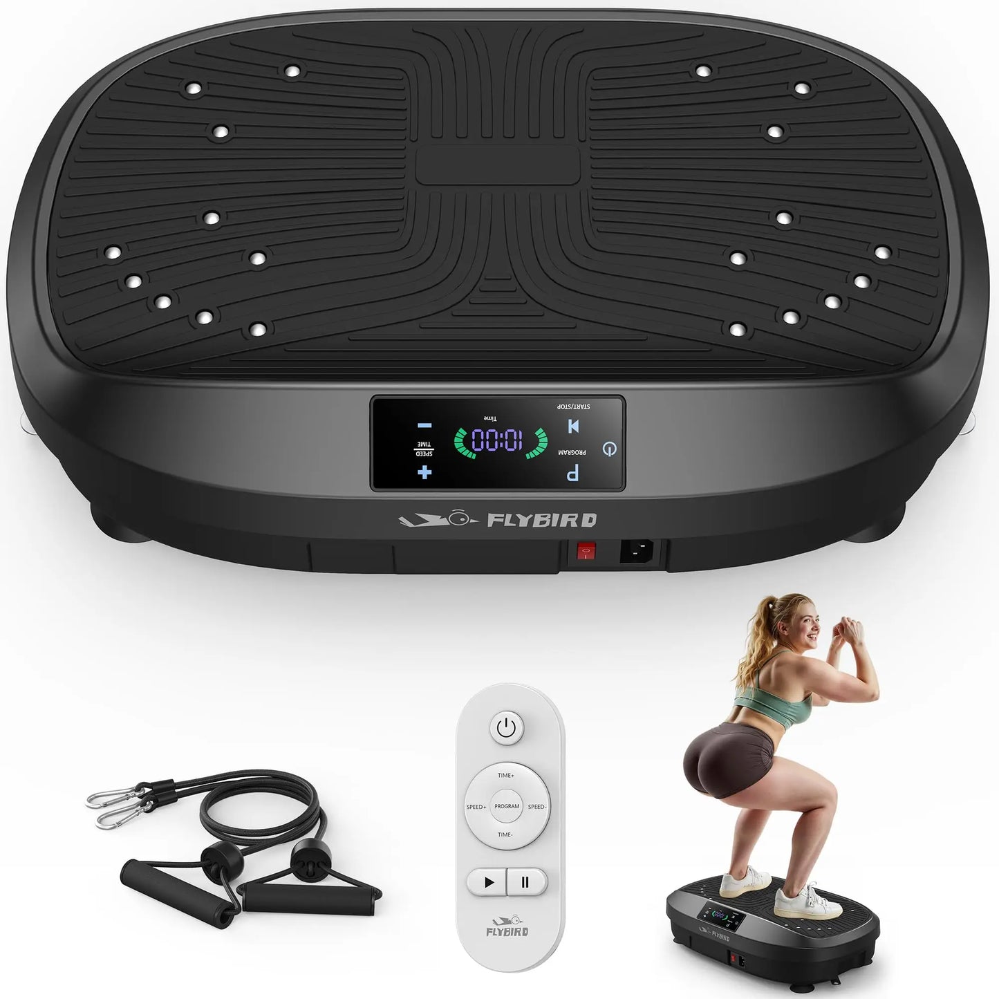 FLYBIRD Vibration Plate Exercise Machine,Adjustable Speed High Intensity Vibration for Muscle Toning Weight