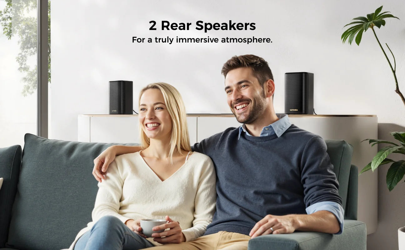 ULTIMEA 460W 5.1.2ch Sound Bar with Dolby Atmos, Surround Sound Home Theater System for TV with 2 Surround Speakers, APP Control