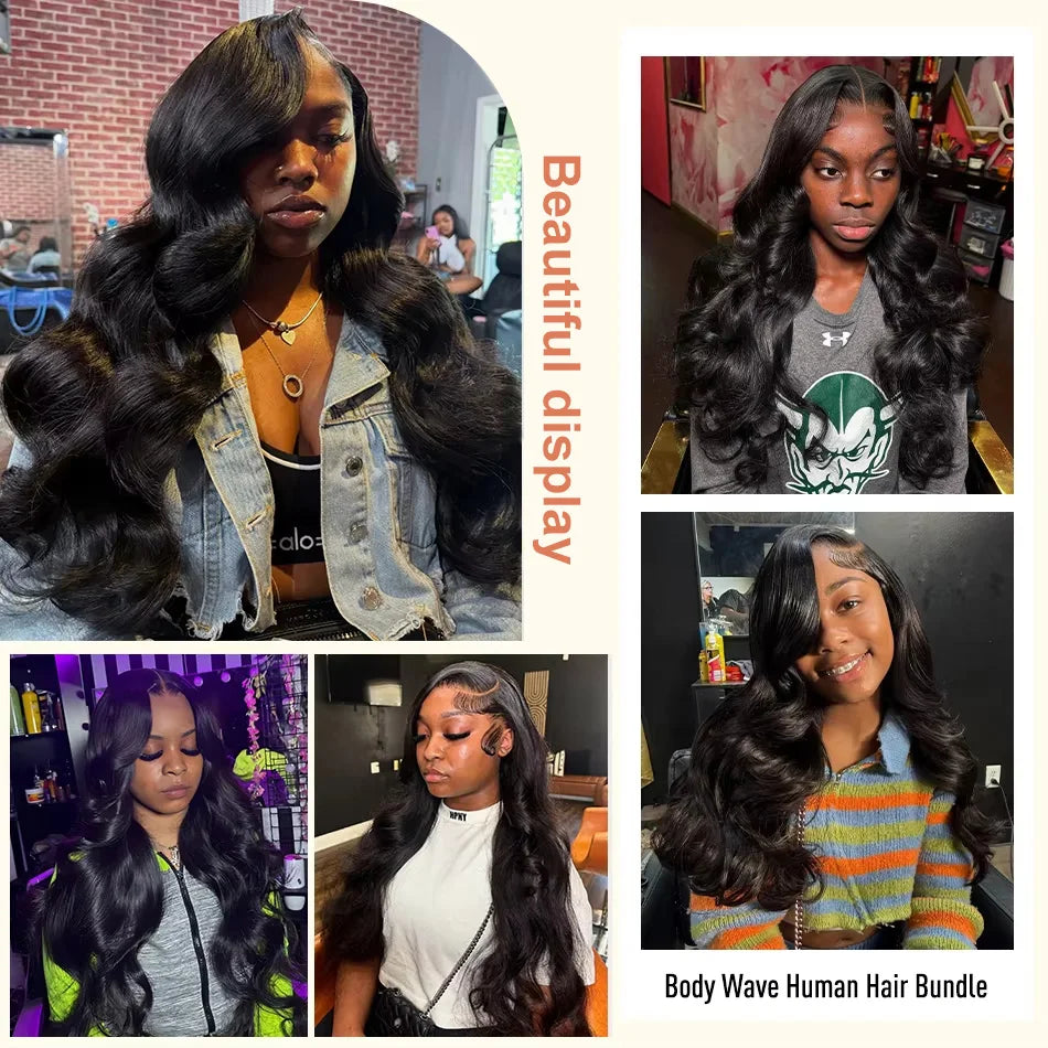 30 32 40 Inch Body Wave 3 4 Bundles Brazilian Remy 100% Unprocessed Raw Virgin Human Hair Wavy Double Bundles Weave Extensions