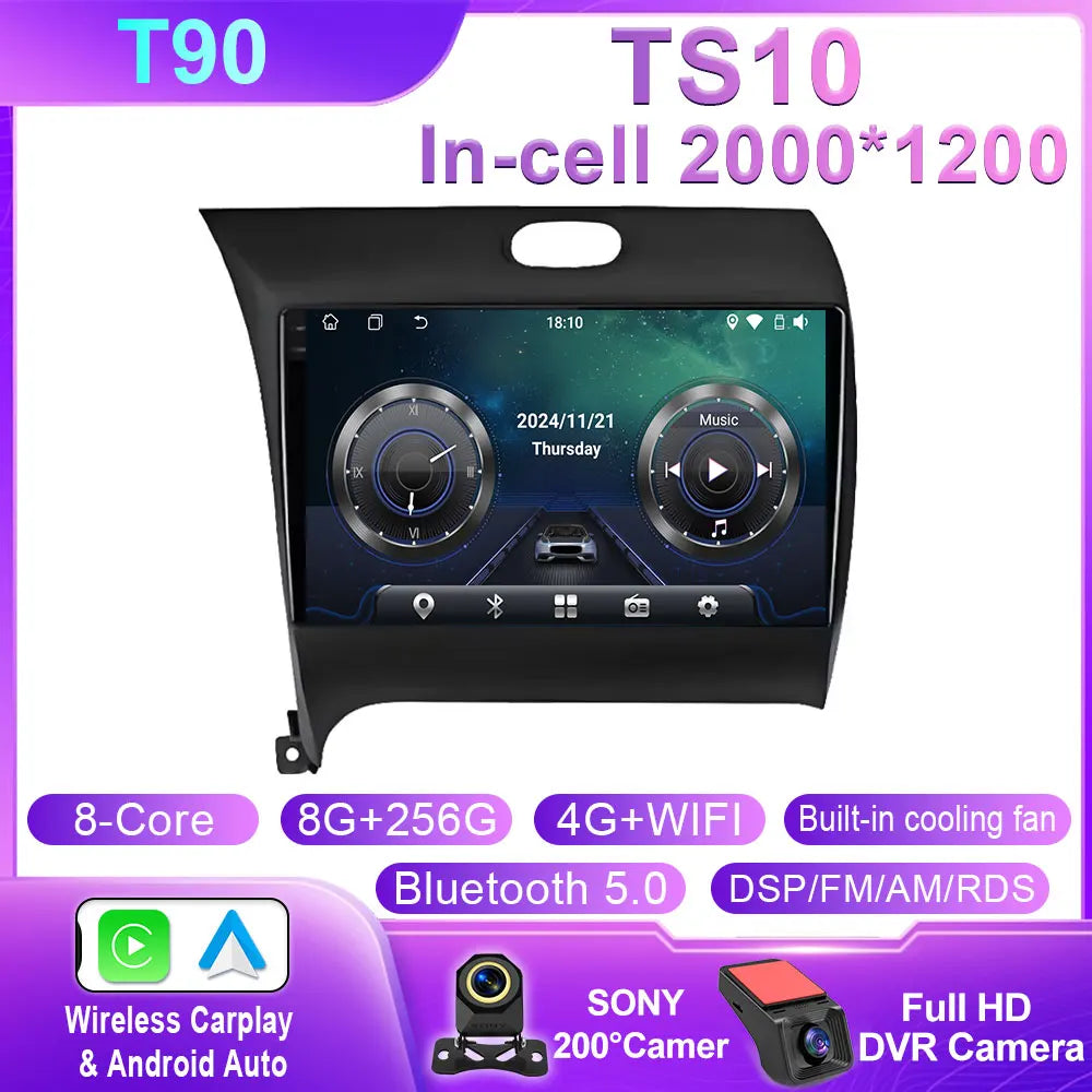 Android 14 For Kia Cerato 3 K3 Forte 2013 2014 2015 2016 2017 2018 Car Auto Radio Multimedia Player Navigation GPS NO 2din DVD