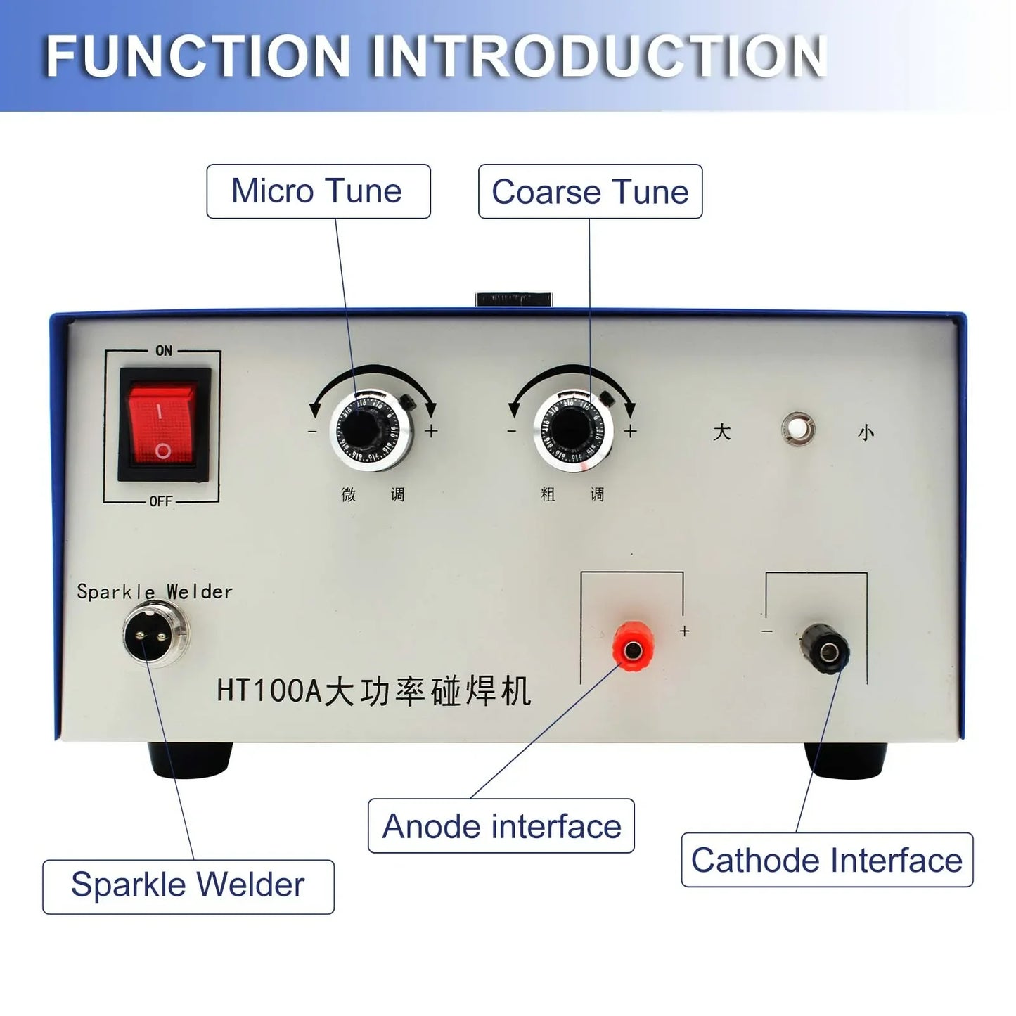 100A Spot Welding Machine Jewelry Handheld Small Laser Welder High Power Coil Bracelet Interface Soldering Tool