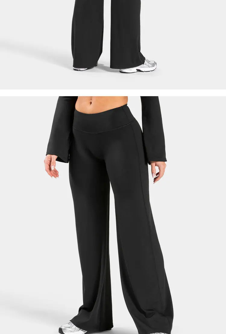 Charming Pro Scrunch Straight Leg Pants Butt Lifting Wide Leg Sweatpants Fitness Jogging Yoga Gym Push Up Women Baggy Leggings