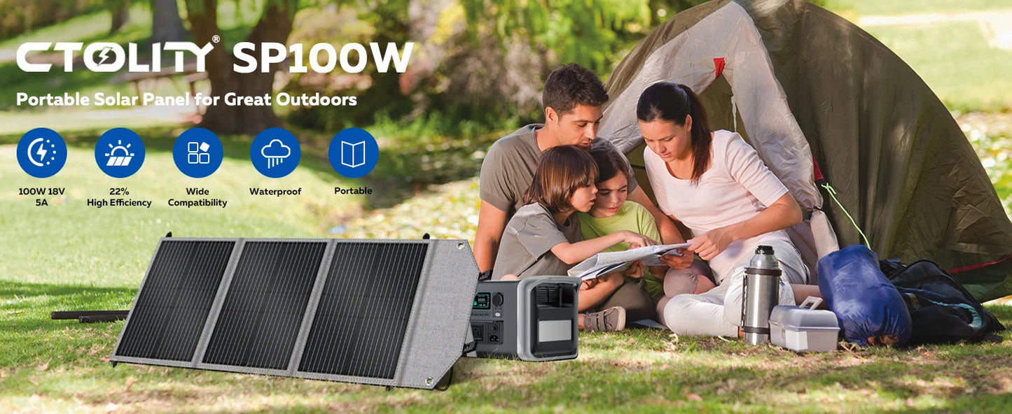 CTOLITY AP400 500W Portable Power Station 345.6Wh LiFePo4 Battery 100W 200W Solar Panel AC Charging Station Camping Equipment