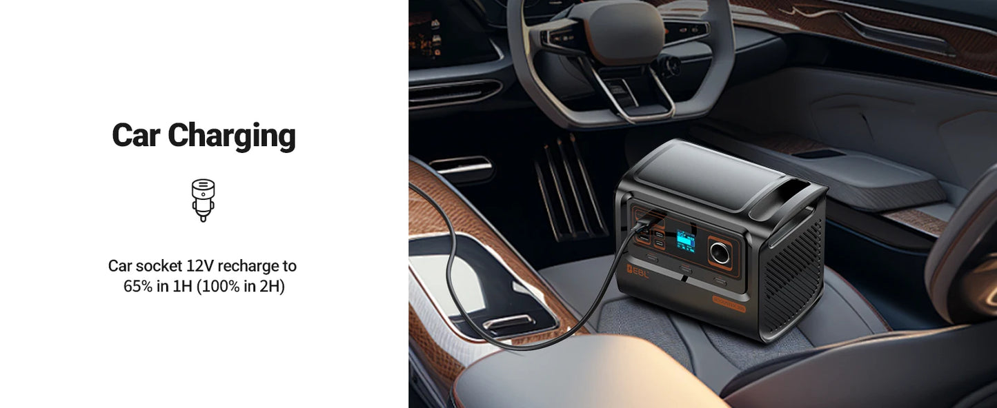 EBL 300W Portable Power Station with 40W Solar Panel, AC/60W USB-C Fast Charging, 238Wh LiFePO4 Solar Generator for Camping Home