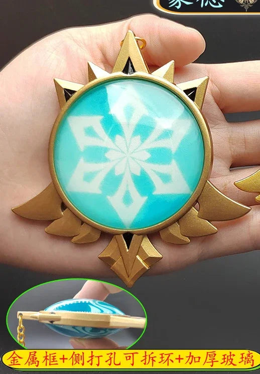 7-9cm Game Impact Vision Lnazuma Wendi Xiao Key Cosplay Chain Luminous 7 Element Weapons Eye Of Original God Toy KeyRing Pet urn