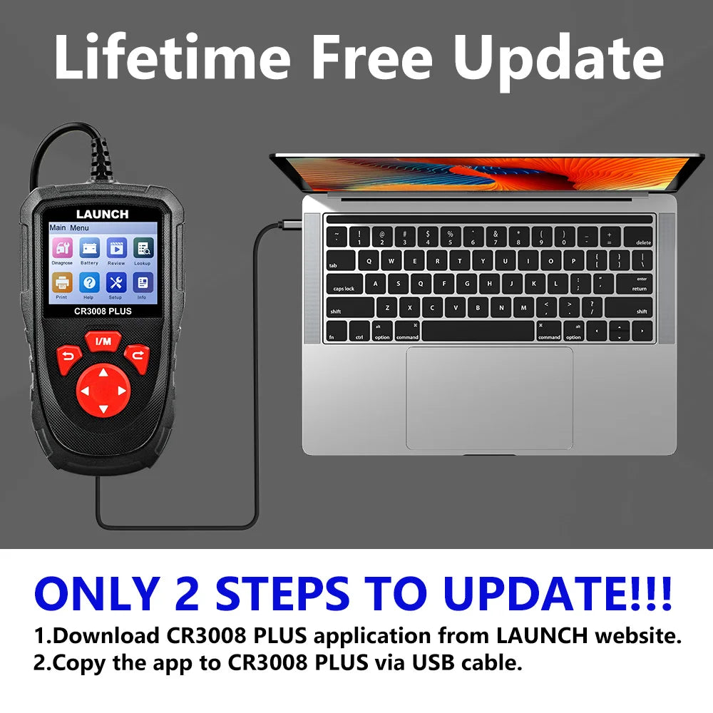 LAUNCH X431 CR3008 Plus Full OBD2 Diagnostic Tool Support Engine Battery Diagnostic OBD2 Scanner Free Update Online PK KW850