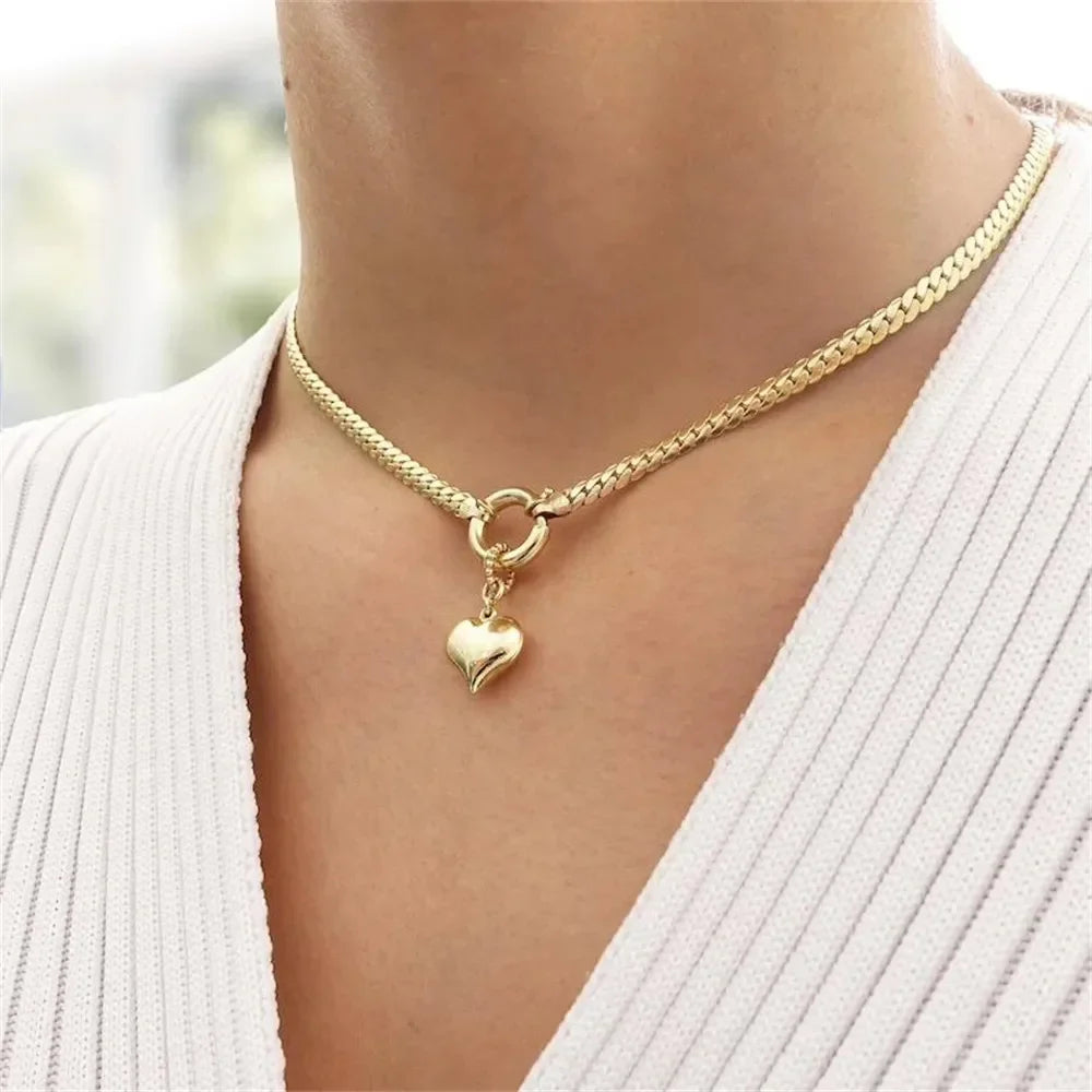Vintage Silver-plate Geometric Exaggerated CCB Chain Necklace For Women Female Fashion Boho Artificial Pearl Y2K Jewelry Gift