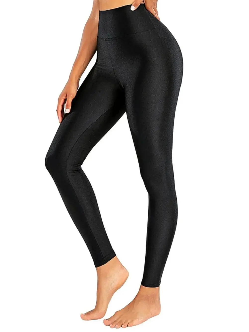 Shinning Legging High Waisted Yoga Pants Tummy Control Shiny Sports Tights Workout