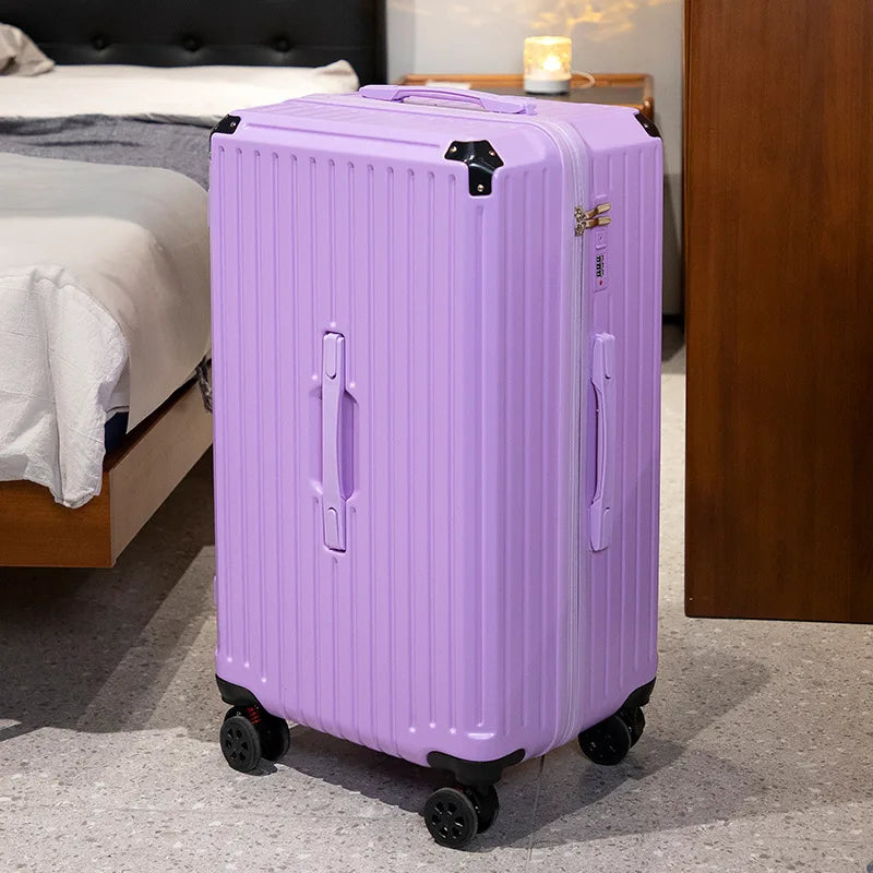 Five-wheel suitcase 28-inch large-capacity with wrapping corners, multi-functional, strong and durable suitcase 24-inch password