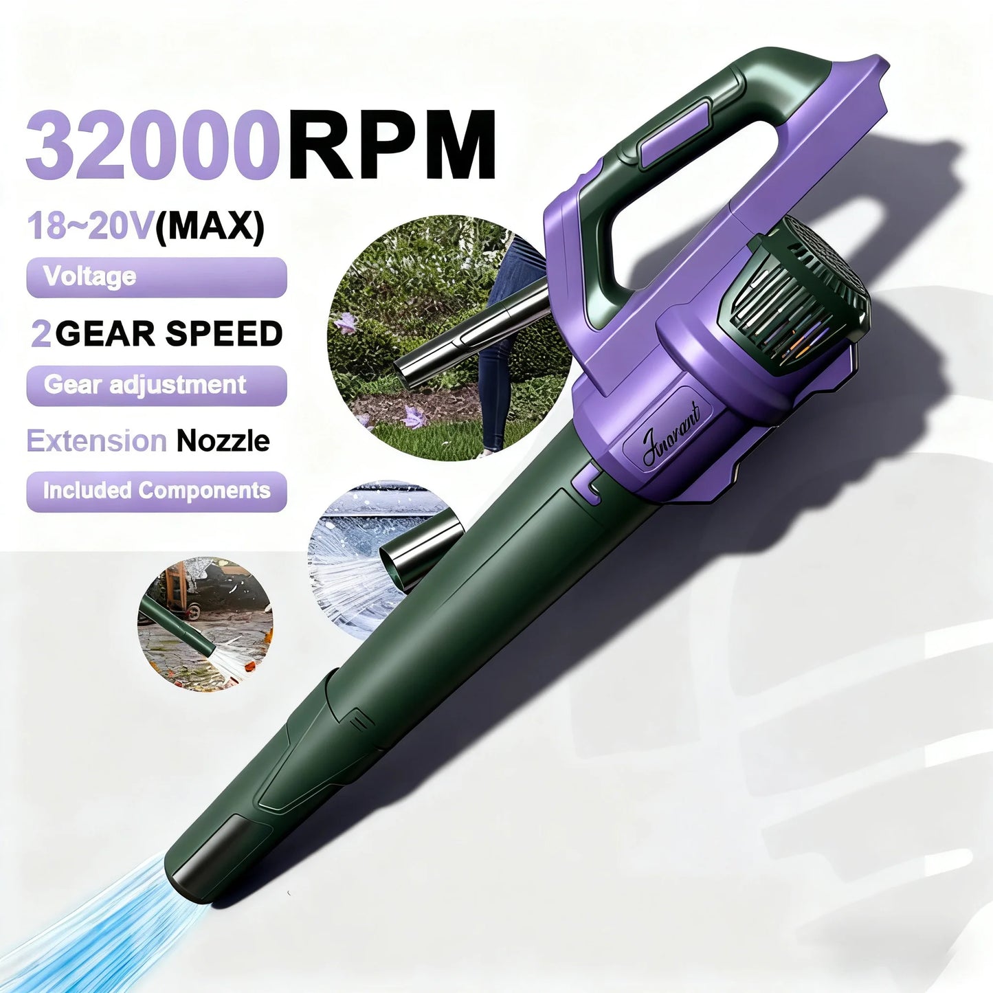 Cordless Leaf Blower Compatible With 20V Max Battery 500CFM