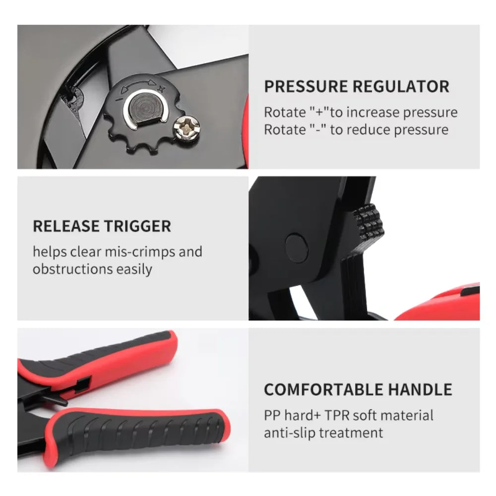DTCTK Pliers Ferrule Sleeves Tubular Terminal Tools HSC8 16-6 Wire Crimper Household Electrical Sets 1200pcs Terminal Pliers set