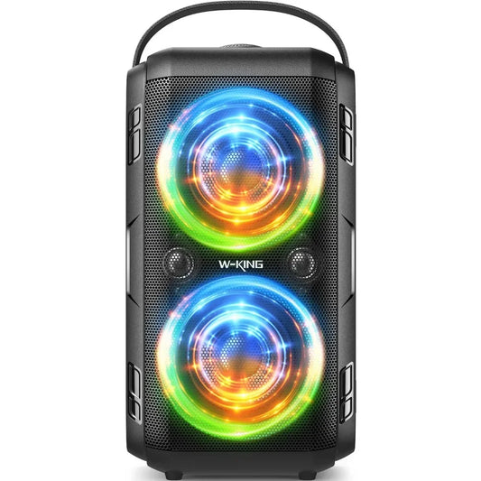 W-KING Party Loudest Portable Bluetooth Speaker Wireless Boom Box, 180W Max Big Large Outdoor Speaker 4 Drivers with 2*4.04'' Su
