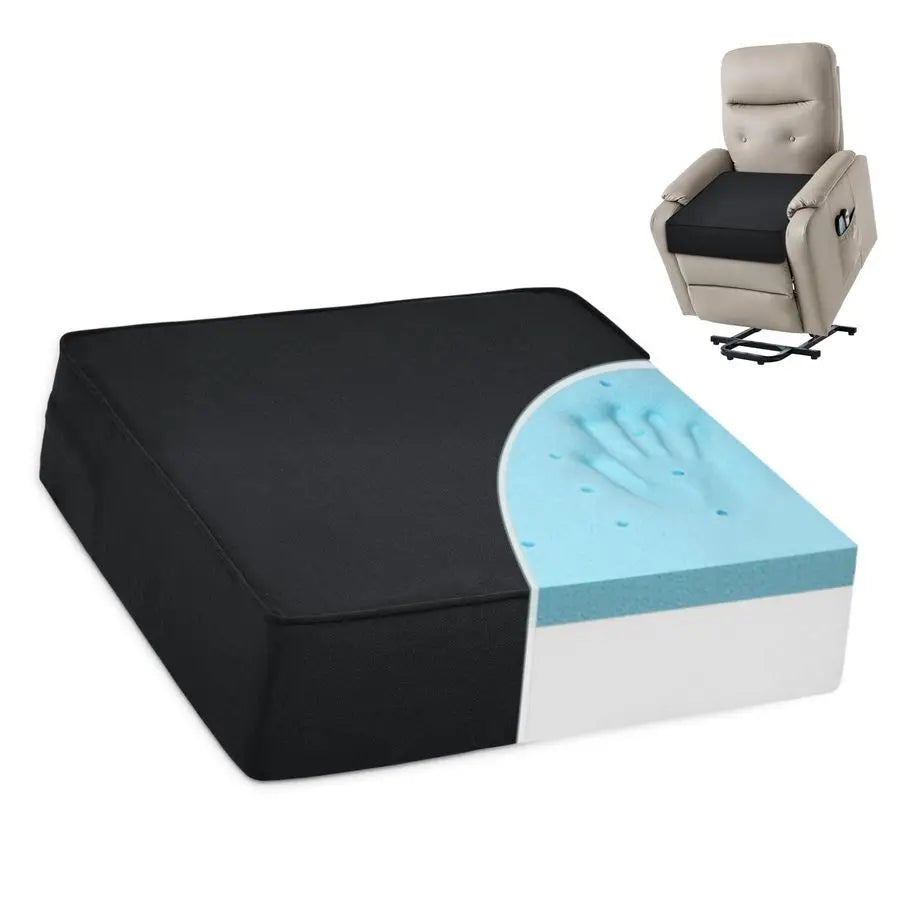 Gel Memory Foam Recliner Cushion for Elderly, DualLayer Foam Chair Pad, Extra Large Seat Cushion for Couch, Armchair, Wicker Cha