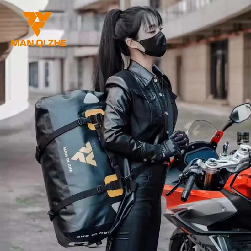 FEHER Motorcycle Tail Bag Expandable 40L & 60L Large Capacity Tear-resistant Waterproof Riding Seat Bags for Motorcycle Travel