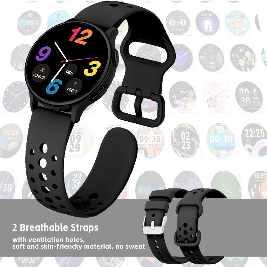 Women's smartwatch, ultra-clear screen activity tracker for iPhone/Android, more than 110 sports modes，purple