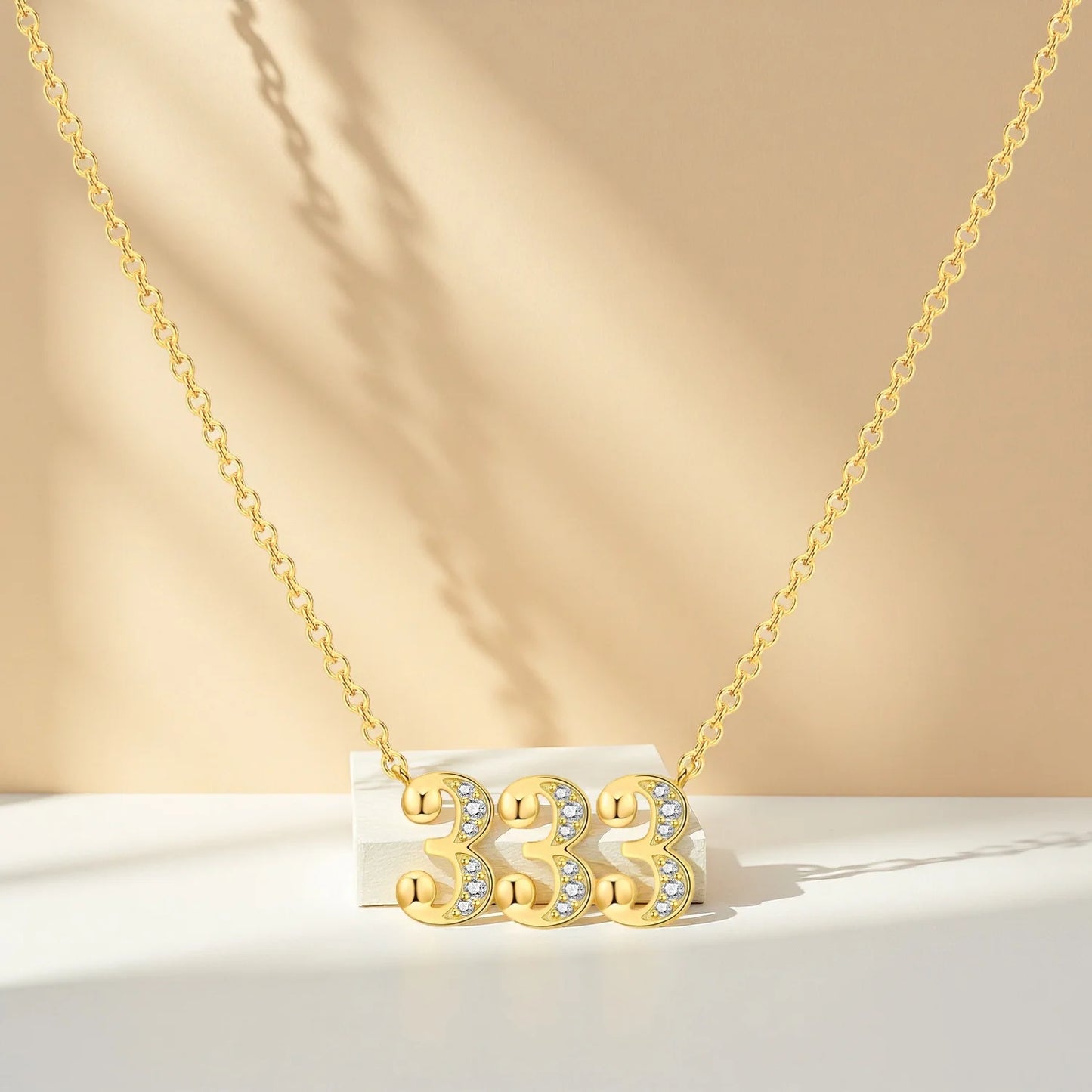 Original 18K Gold 222 333 444 777 Lucky Number Pendant Necklace for Women Birthday 925 Sterling Silver Jewelry Gifts Angel 2026