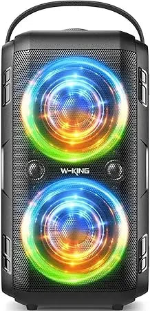 W-KING Party Loudest Portable Bluetooth Speaker Wireless Boom Box, 180W Max Big Large Outdoor Speaker 4 Drivers with 2*4.04'' Su