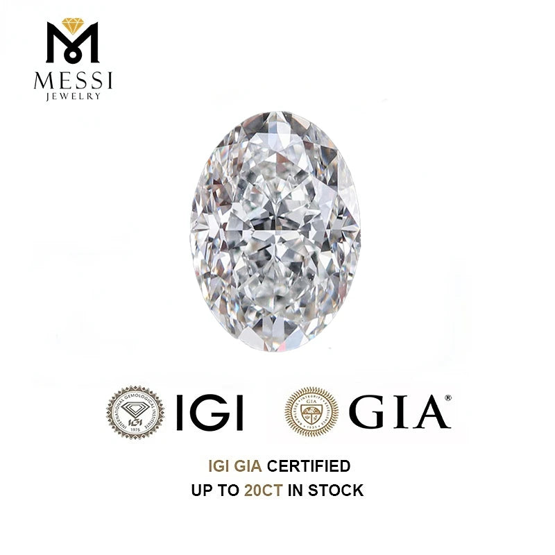 With IGI Certificate Oval Shape Lab Grown Diamonds CVD HPHT 1ct 1.5ct 2ct 2.5ct 3ct 5ct Laboratory Diamond Wholesales