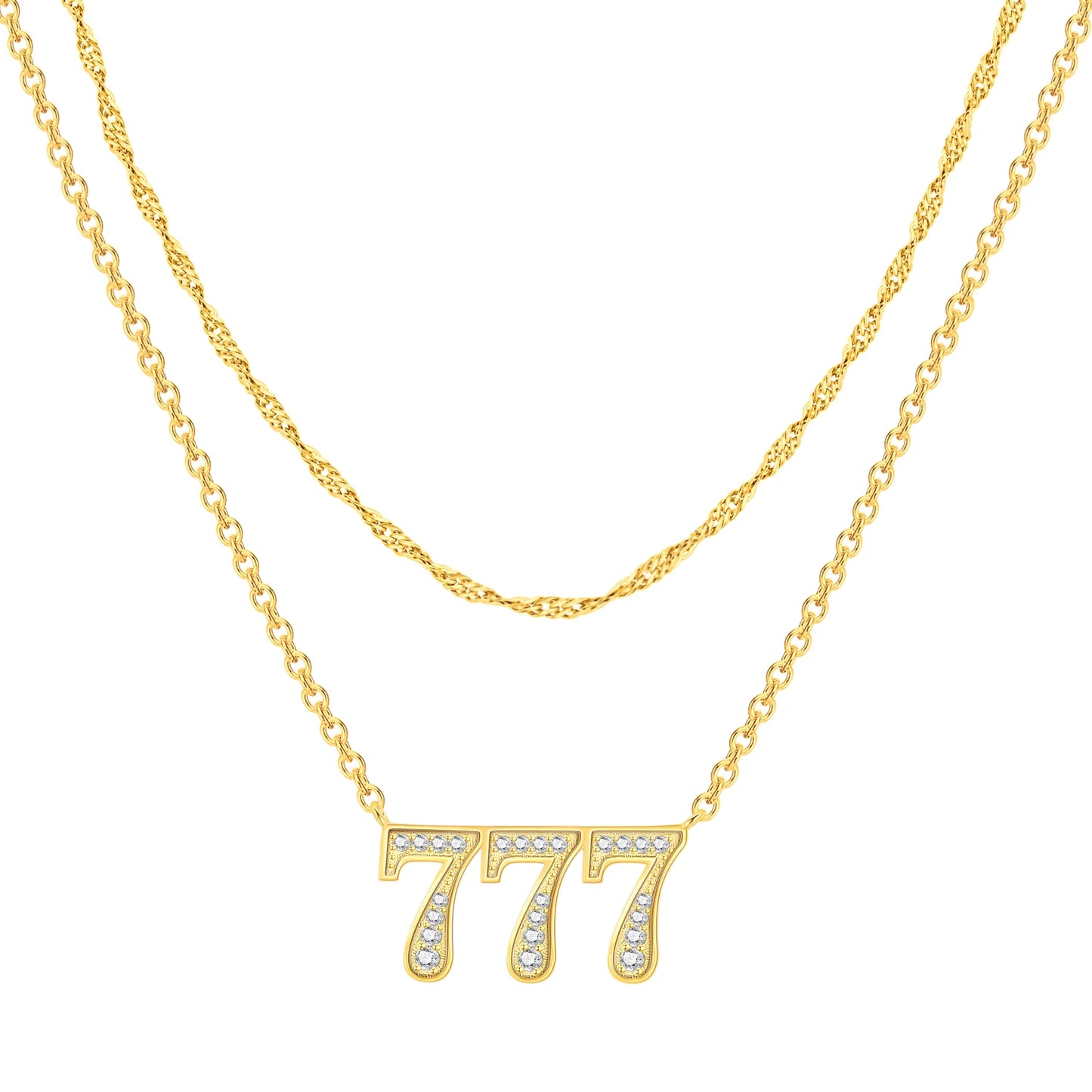 Original 18K Gold 222 333 444 777 Lucky Number Pendant Necklace for Women Birthday 925 Sterling Silver Jewelry Gifts Angel 2026