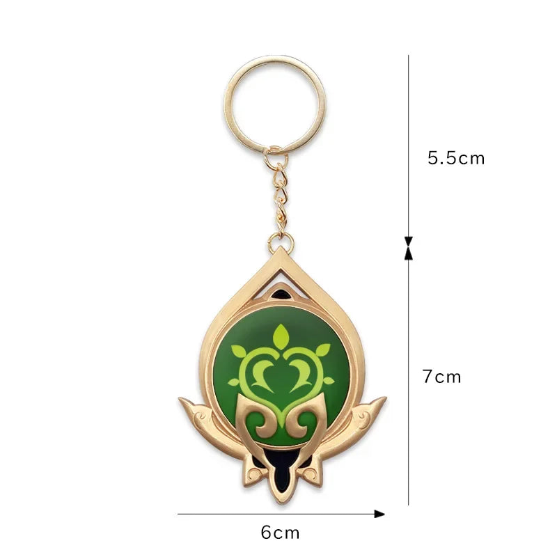 7-9cm Game Impact Vision Lnazuma Wendi Xiao Key Cosplay Chain Luminous 7 Element Weapons Eye Of Original God Toy KeyRing Pet urn